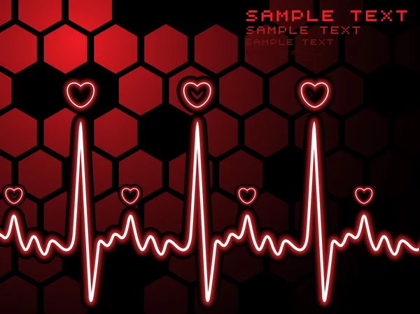 Beat symbol srdce se srdcem — Stockový vektor