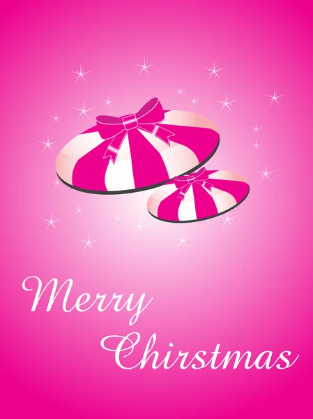 ピンク色の背景上でメリー クリスマス — ストックベクタ