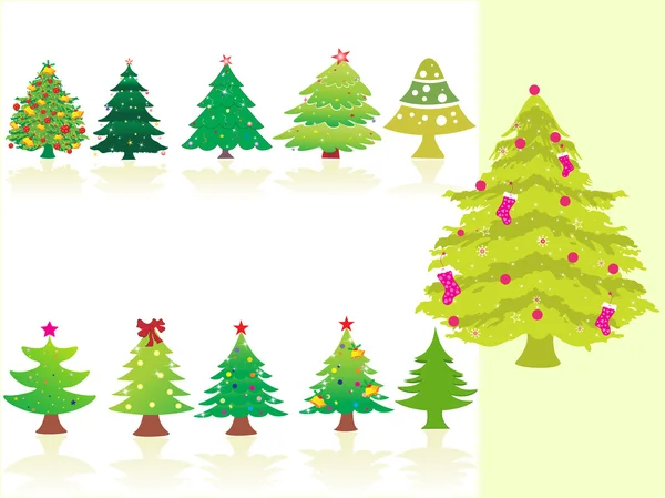 クリスマスツリーのコレクション — ストックベクタ