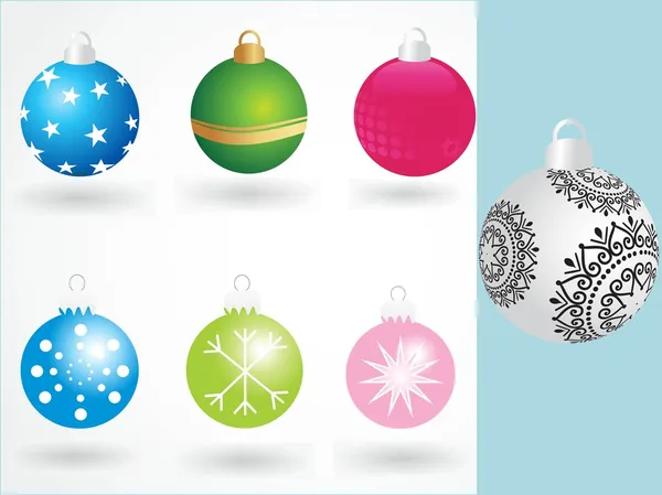 Set di colorati palla di Natale — Vettoriale Stock