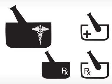 harç ve havaneli ile tıbbi logo