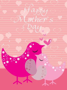 Bird pattern mother day card clipart