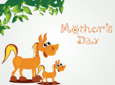 Mother day background with animal clipart