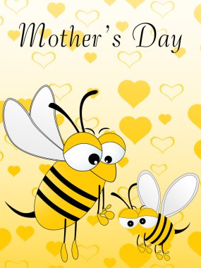 Honeybee with mother day background clipart