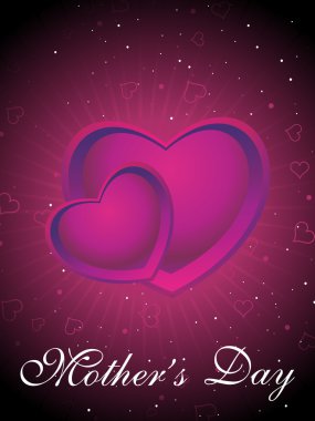 Purple heart shape frame for mother day clipart