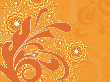 Orange background with artwork clipart