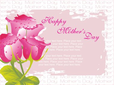 Pink rose background with sample text clipart