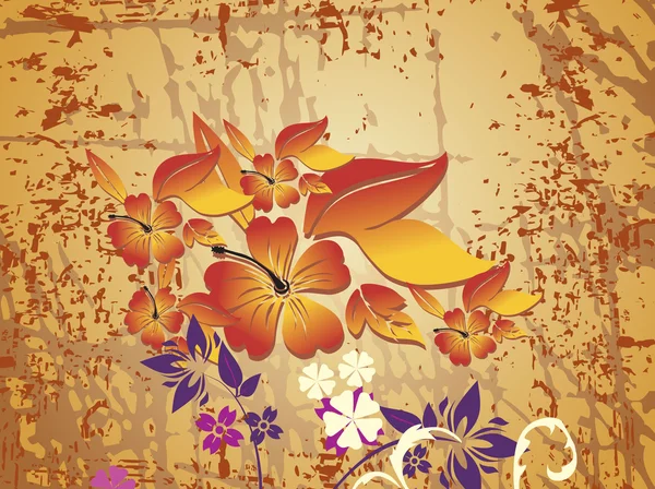 Spray achtergrond met ontwerp met bloemen — Stockvector