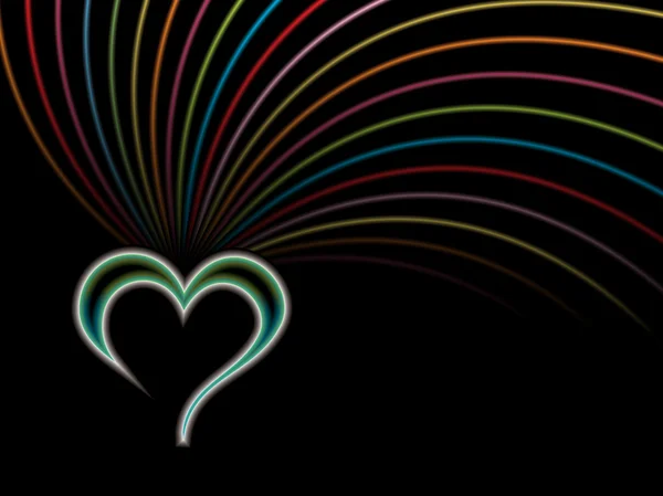 Coeur isolé avec des lignes colorées — Image vectorielle