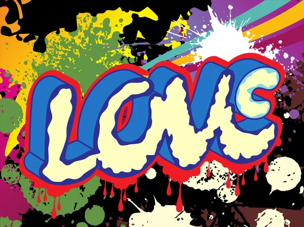 Farbenfroher Grunge-Hintergrund mit Liebe — Stockvektor