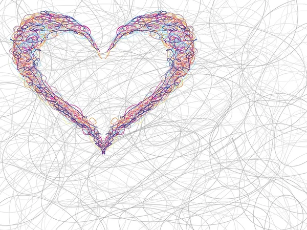 Fond funky avec des formes de coeur — Image vectorielle