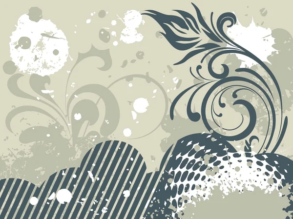 Fond grunge avec floral — Image vectorielle