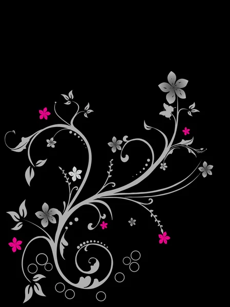 Дизайн квітів на чорному тлі — стоковий вектор