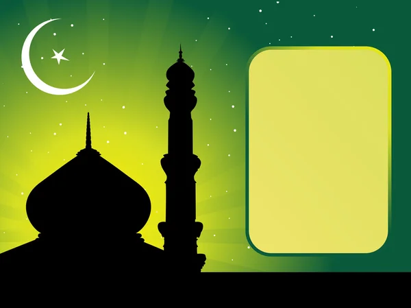 Mezquitas en la noche de luna — Vector de stock