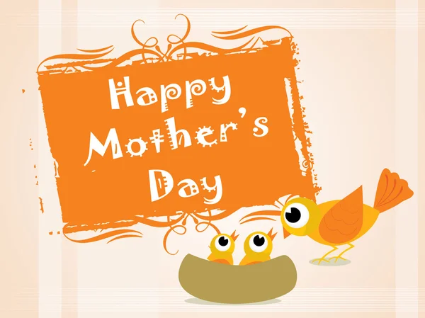 Fond de fête des mères avec oiseau — Image vectorielle