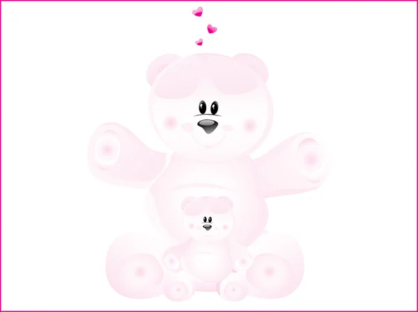 熊与婴儿小孩的插图 — 图库矢量图片