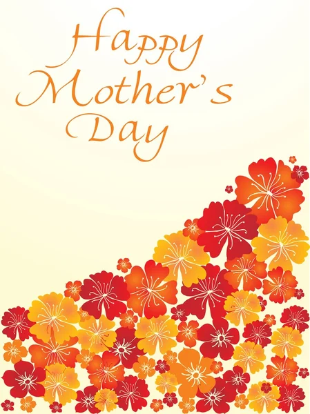 Flower design mother day card — Stock Vector