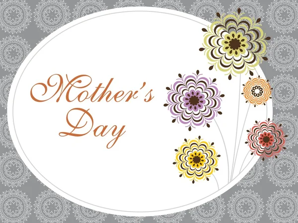 Carte de fête des mères avec motif de fleurs — Image vectorielle