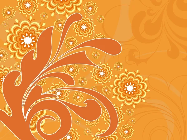 Orange background with artwork — Stock Vector