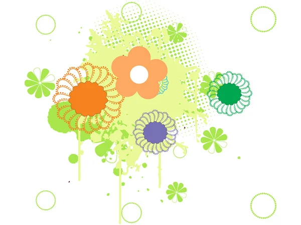 Grunge avec illustration de fleurs — Image vectorielle