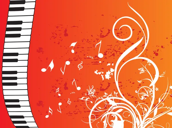 Текстурный фон с цветочным, фортепиано — стоковый вектор