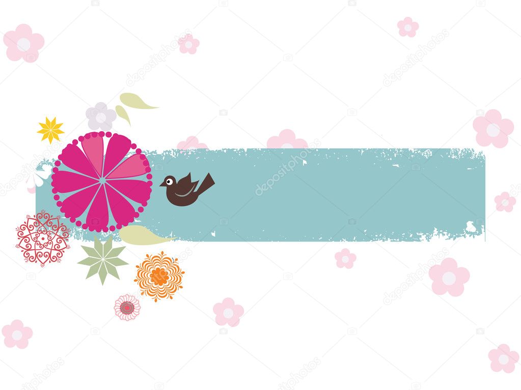 White background with flower