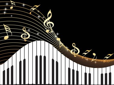 Music notes, piano clipart