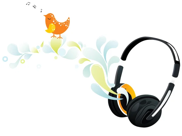 Ακουστικά διάνυσμα με έργα τέχνης — Διανυσματικό Αρχείο