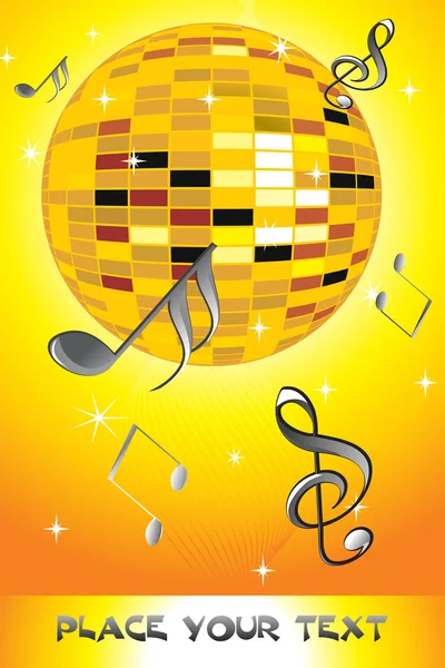 Musical note, disco ball — Stock Photo, Image