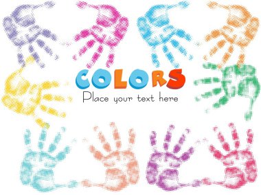 Multicolor fingerprints clipart