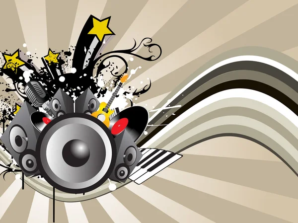 Grungy musikinstrument illustration — Stock vektor