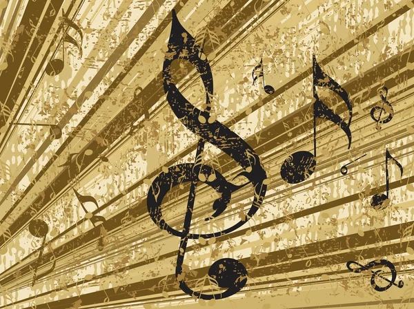 Texture de fond avec des notes musicales — Image vectorielle