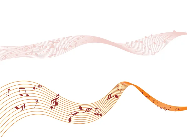 Хвиля з музичними нотами — стоковий вектор