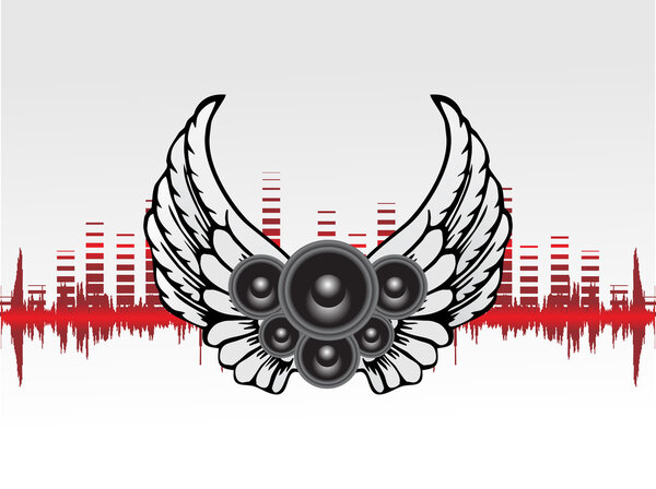 Абстрактный фон с крылом, винил
