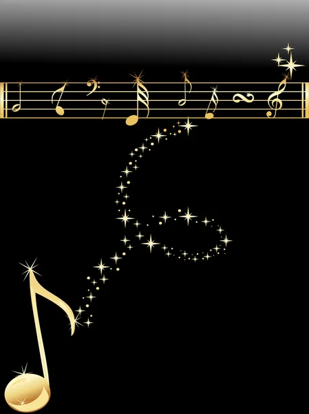 Illustration de notes de musique dorées — Image vectorielle
