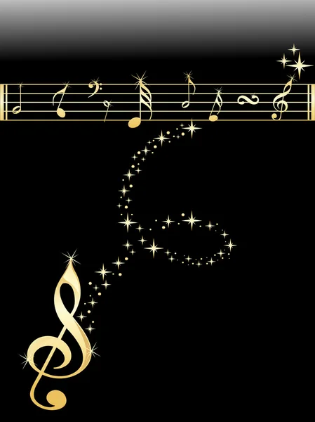 Illustration de notes de musique dorées — Image vectorielle