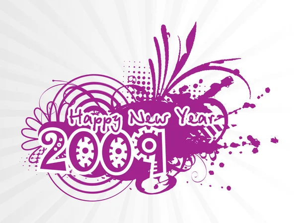 Saludo del nuevo año 2009 — Vector de stock