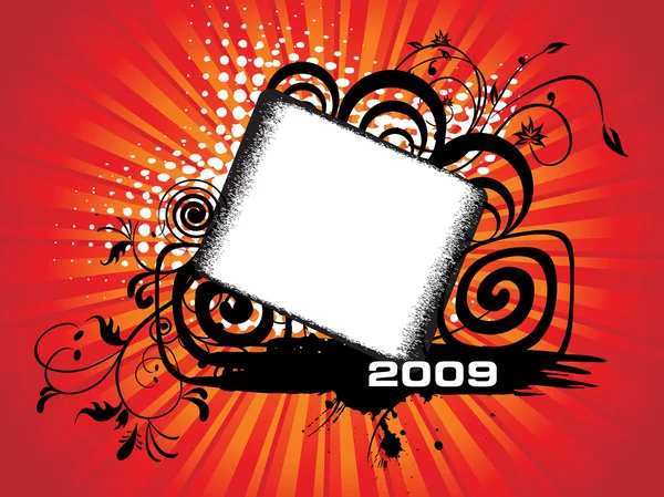 Saludo del nuevo año 2009 — Vector de stock