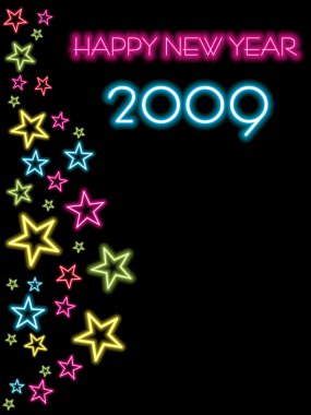 New year 2009 greeting pattern clipart