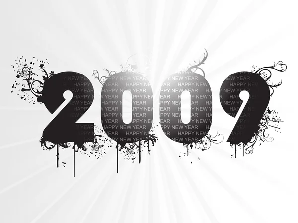 Ano Novo 2009 padrão de saudação — Vetor de Stock