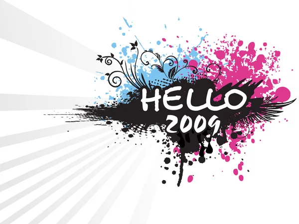Nouvel an 2009 modèle de salutation — Image vectorielle