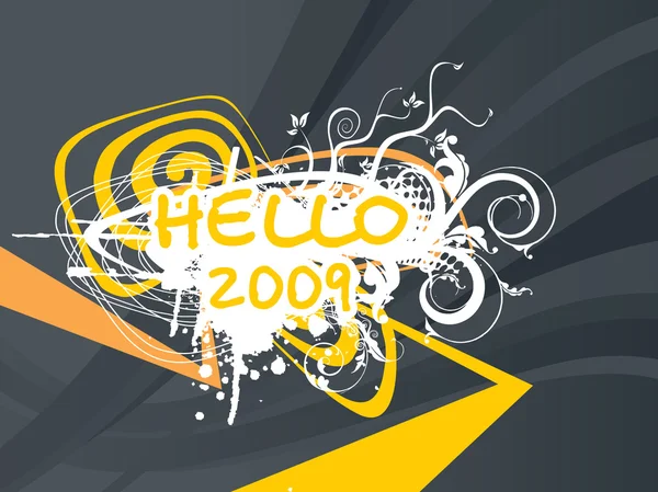 Año nuevo 2009 patrón de saludo — Vector de stock