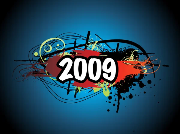Yeni yıl 2009 tebrik desen — Stok Vektör