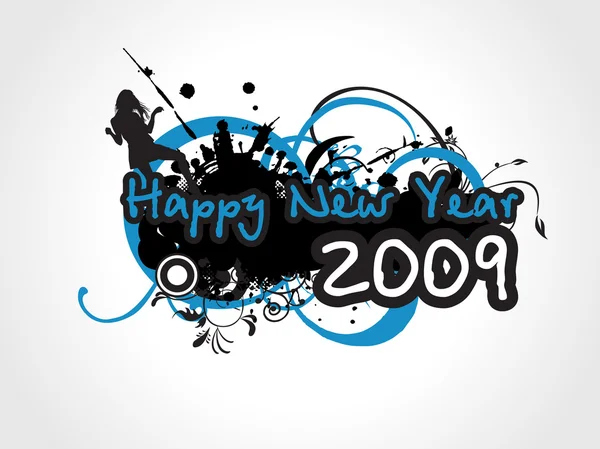 Año nuevo 2009 patrón de saludo — Archivo Imágenes Vectoriales