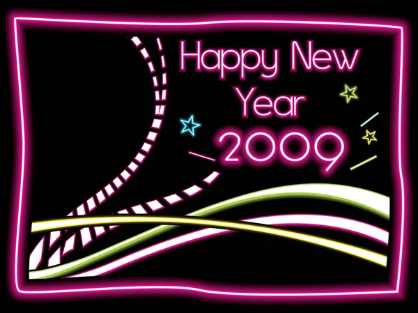Año nuevo 2009; fondo de pantalla vector negro — Archivo Imágenes Vectoriales