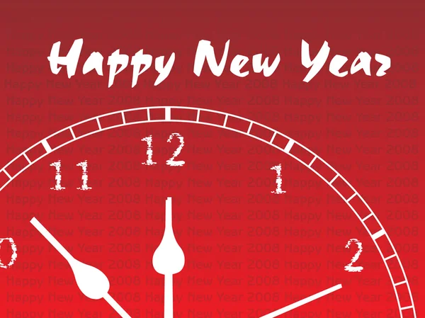 Nieuwjaar klok illustratie — Stockvector