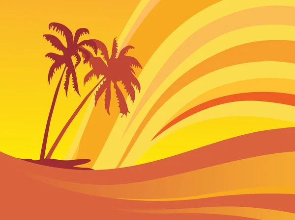 Palm tree in summer background — Stock Vector