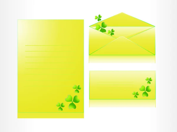 Envelop, papel timbrado, cartão postal — Vetor de Stock