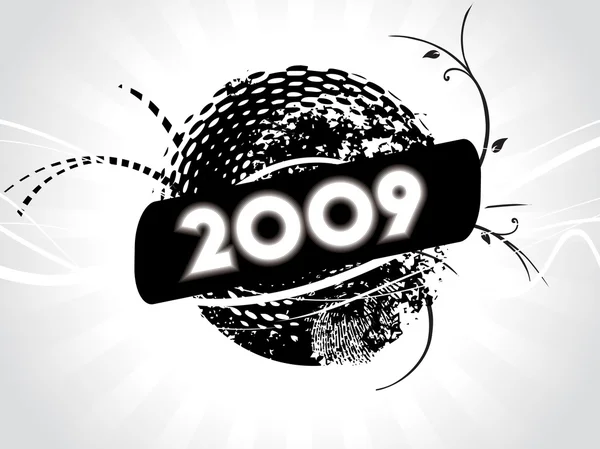 Nieuwe jaar 2009, rode vector behang — Stockvector