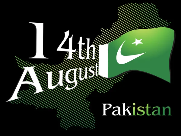 Mapa de Pakistán con su bandera — Vector de stock